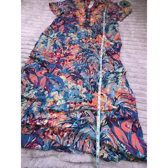 Soft‎ Surroundings Large Florence Tropicana Embellished Sequin Floral Maxi Dress
